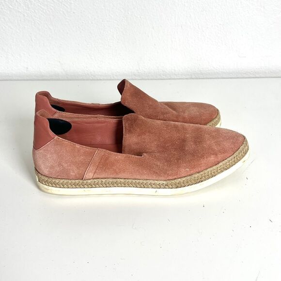 Vince Pink Suede Slip-On Espadrille Loafers - Picture 2 of 8